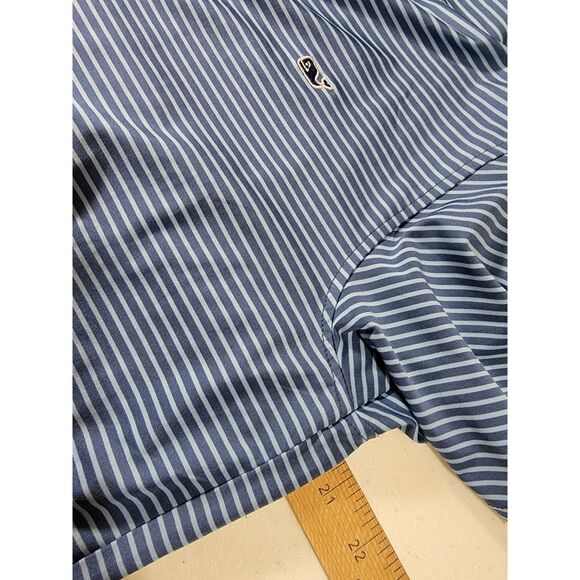 Vineyard Vines Performance Men's Blue Striped Polo Shirt - Medium - Picture 4 of 6